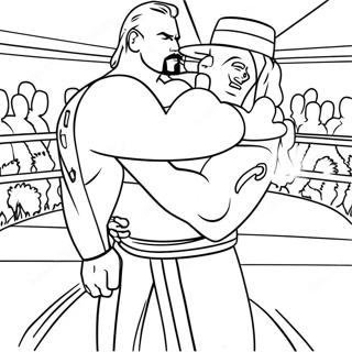 Pagina Para Colorear Un Colorido Enfrentamiento De Luchadores De Wwe 91534-31376