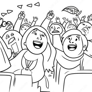 Pagina Para Colorear De Aficionados Alegres En El Super Bowl 92146 31853