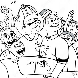 Pagina Para Colorear De Aficionados Alegres En El Super Bowl 92146 31854