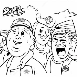 Pagina Para Colorear De Aficionados Alegres En El Super Bowl 92146 31856