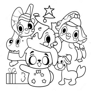 Pagina Para Colorear De La Fiesta Navidena De Bluey Y Sus Amigos 92275-31960