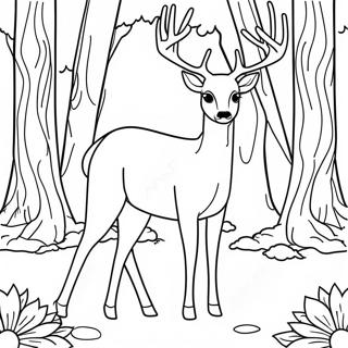 Pagina Para Colorear De Un Ciervo Elegante En El Bosque 92326-31994