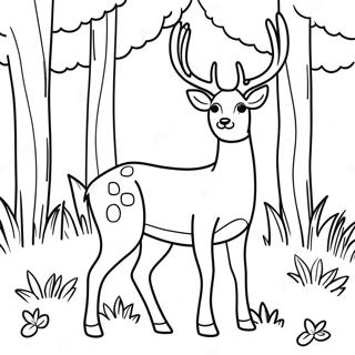 Pagina Para Colorear De Un Ciervo Elegante En El Bosque 92326-31996