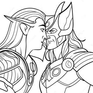 Pagina Para Colorear De Loki Con Thor 92893 32437
