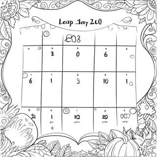 Pagina Para Colorear Del Calendario Caprichoso Del Ano Bisiesto 93174 32655