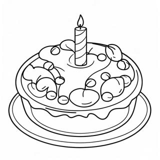 Pagina Para Colorear De Un Pastel De Cumpleanos Colorido 93251-32712