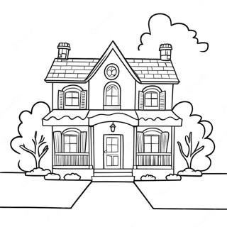 Pagina Para Colorear De Casas Encantadoras Del Campo 93458-32875