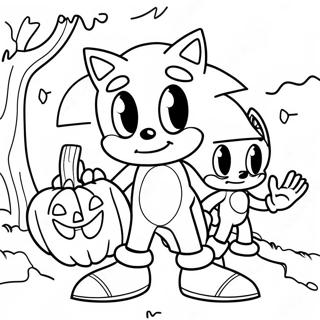 Pagina Para Colorear De La Aventura De Halloween De Sonic Y Sus Amigos 93537-32938