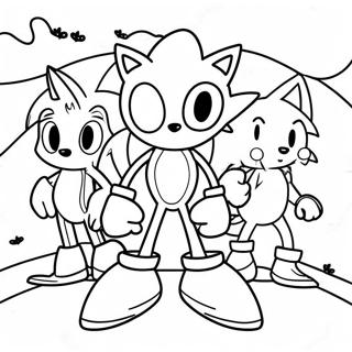 Pagina Para Colorear De La Aventura De Halloween De Sonic Y Sus Amigos 93537-32940