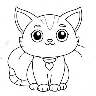 Pagina Para Colorear De Gato Anime Bonito Con Ojos Grandes 93688-33045