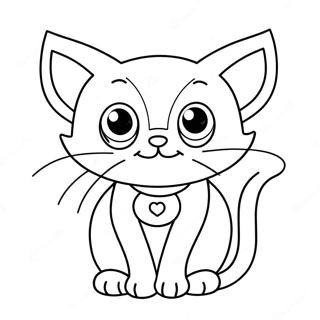 Pagina Para Colorear De Gato Anime Bonito Con Ojos Grandes 93688-33046