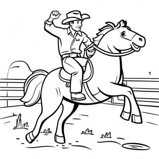Pagina Para Colorear De Vaquero Montando Un Caballo Brincador 93714 33066