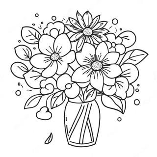 Pagina Para Colorear De Hermoso Ramo De Feliz Dia De Las Madres 93767-33117