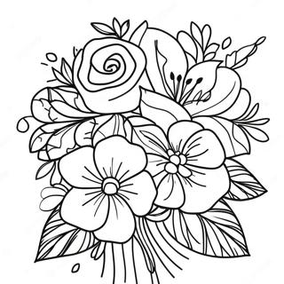 Pagina Para Colorear De Hermoso Ramo De Feliz Dia De Las Madres 93767-33118