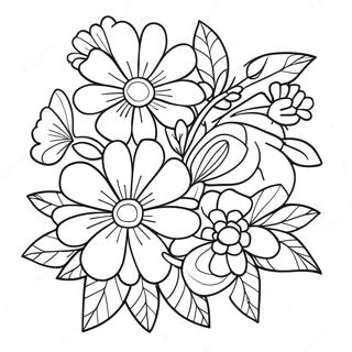 Pagina Para Colorear De Hermoso Ramo De Feliz Dia De Las Madres 93767-33119