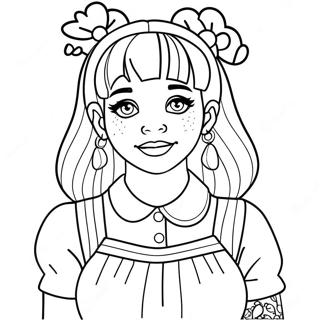 Pagina Para Colorear De Melanie Martinez Con Atuendo Colorido 93816-33145