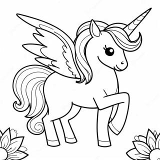 Unicornio Con Alas Páginas Para Colorear