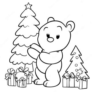 Pagina Para Colorear De Winnie The Pooh Decorando Un Arbol De Navidad 94023 33310
