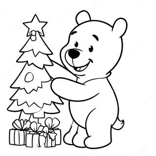 Pagina Para Colorear De Winnie The Pooh Decorando Un Arbol De Navidad 94023 33312