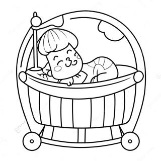 Pagina Para Colorear De Adorable Bebe En Una Cuna 94282-33581