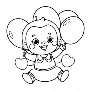 Pagina Para Colorear De Bebe Feliz Con Globos 94284 33590