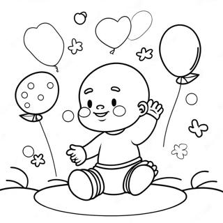 Pagina Para Colorear De Bebe Feliz Con Globos 94284 33591
