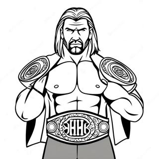 Pagina Para Colorear Epica De Triple H Sosteniendo Dos Cinturones 94541-33770