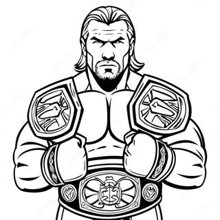 Pagina Para Colorear Epica De Triple H Sosteniendo Dos Cinturones 94541 33910