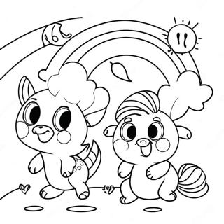 Pagina Para Colorear De Amigos Arcoiris Rojos Juguetones 94618-33969