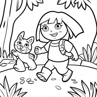 Pagina Para Colorear De Dora Y Botas Explorando La Selva 94642 33985