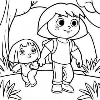 Pagina Para Colorear De Dora Y Botas Explorando La Selva 94642 33987