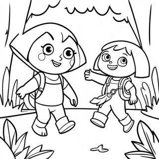 Pagina Para Colorear De Dora Y Botas Explorando La Selva 94642 33988