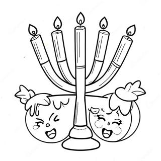 Cute Hanukkah Páginas Para Colorear