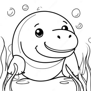 Pagina Para Colorear De Manati Feliz Bajo El Agua 94979-34245