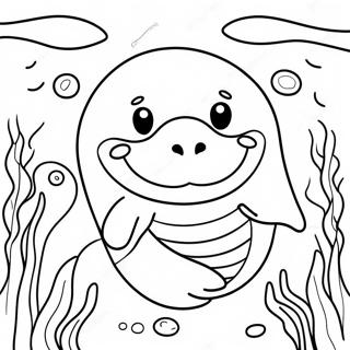 Pagina Para Colorear De Manati Feliz Bajo El Agua 94979-34248