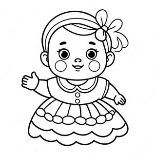 Pagina Para Colorear De Baby Alive Con Un Vestido Colorido 95082 34331