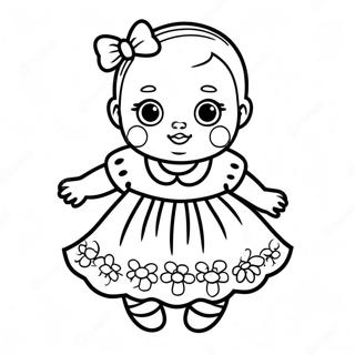 Pagina Para Colorear De Baby Alive Con Un Vestido Colorido 95082 34332