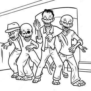 Pagina Para Colorear De Zombies En Una Casa Embrujada 95109-34354