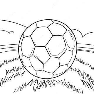 Pagina Para Colorear De Un Balon De Futbol En El Campo 95313-34515