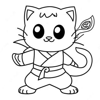 Gato Ninja Páginas Para Colorear