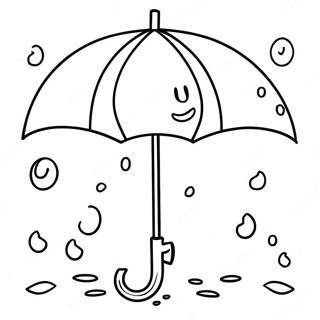 Pagina Para Colorear De Un Paraguas Colorido En La Lluvia 96259-35278
