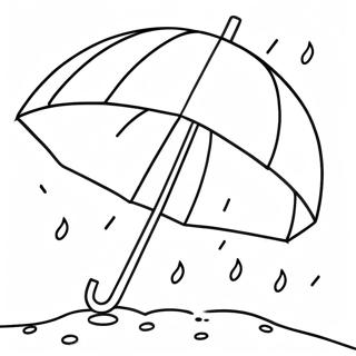 Pagina Para Colorear De Un Paraguas Colorido En La Lluvia 96259-35280
