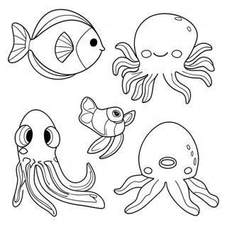 Pagina Para Colorear Inversa Juguetona De Criaturas Submarinas 96468-35450