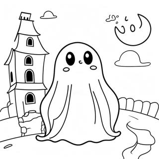 Pagina Para Colorear De Un Fantasma Lindo De Halloweentown 96517-35481