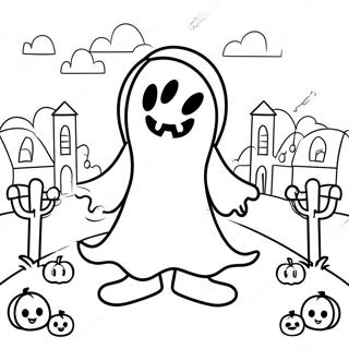 Pagina Para Colorear De Un Fantasma Lindo De Halloweentown 96517-35482