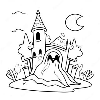 Pagina Para Colorear De Un Fantasma Lindo De Halloweentown 96517-35483