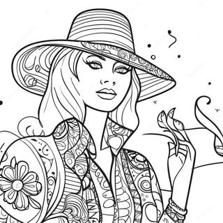 Pagina Para Colorear De Moda Funky De Los 70 96673-35607