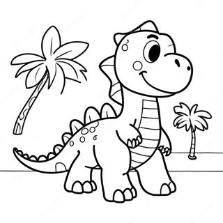 Feliz Cumpleaños Dinosaurio Páginas Para Colorear