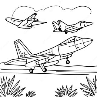 Pagina Para Colorear De Escena De Base De La Fuerza Aerea 96880-35770