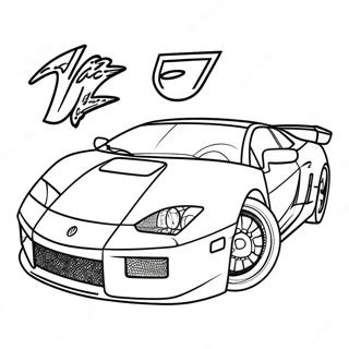 Pagina Para Colorear De Coche Jdm Deportivo Con Aleron 96904-35786